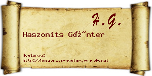 Haszonits Günter névjegykártya